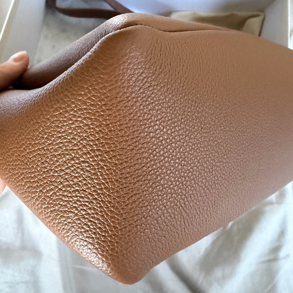 Polène Brown Pebbled Leather Shoulder Bag with Gold Hardware - Picture 9 of 14